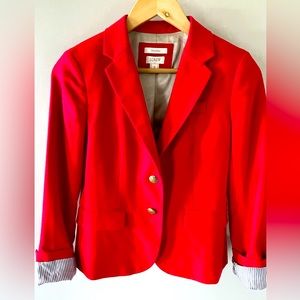 J. Crew schoolboy blazer, size 0. Cherry red